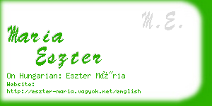 maria eszter business card